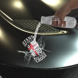 Premium Stand for The Flag Kneel for The Cross Vinyl Decal – Weatherproof Durable Sticker for Car, Truck, Laptop, Toolbox, Window, Tumbler – Patriotic Christian Design Size 6x3 inches