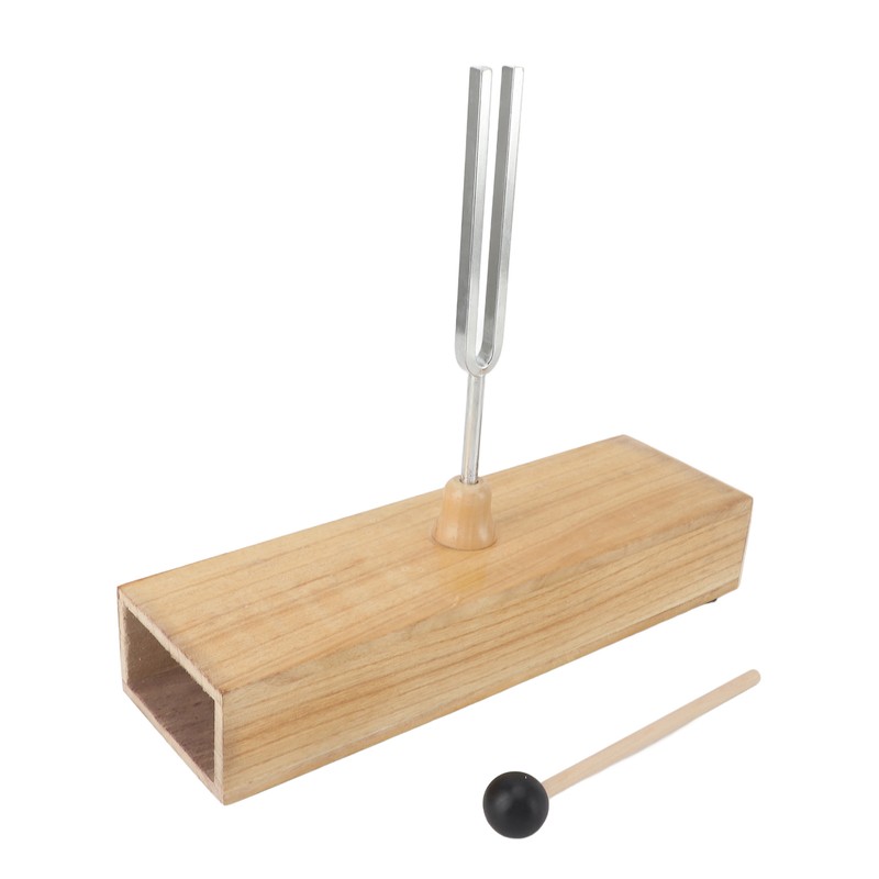 256Hz Tuning Fork with Wood Resonance Box and Hammer Sound