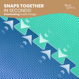 Yum Yum's 9 Pack of Multi Colour Baby Play Mat – 29x29cm EVA Foam Mats for Kids – Soft & Non Slip Interlocking Floor Mats – Waterproof 7mm Thick Foam Play Mat -Safe and Comfortable for Children