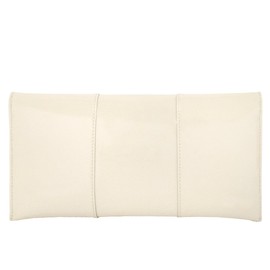 Faux Patent Leather Envelope Candy Clutch, Ivory Medium