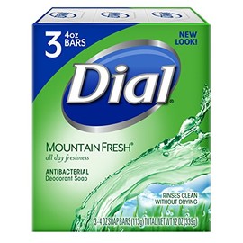 Dial Antibacterial Bar Soap, Mountain Fresh, 4 Ounce, 3 Bars