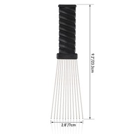 Folansy Wave Style Afro Comb, Metal African American Pick Comb Hairdressing Styling Tool for Hair Styling