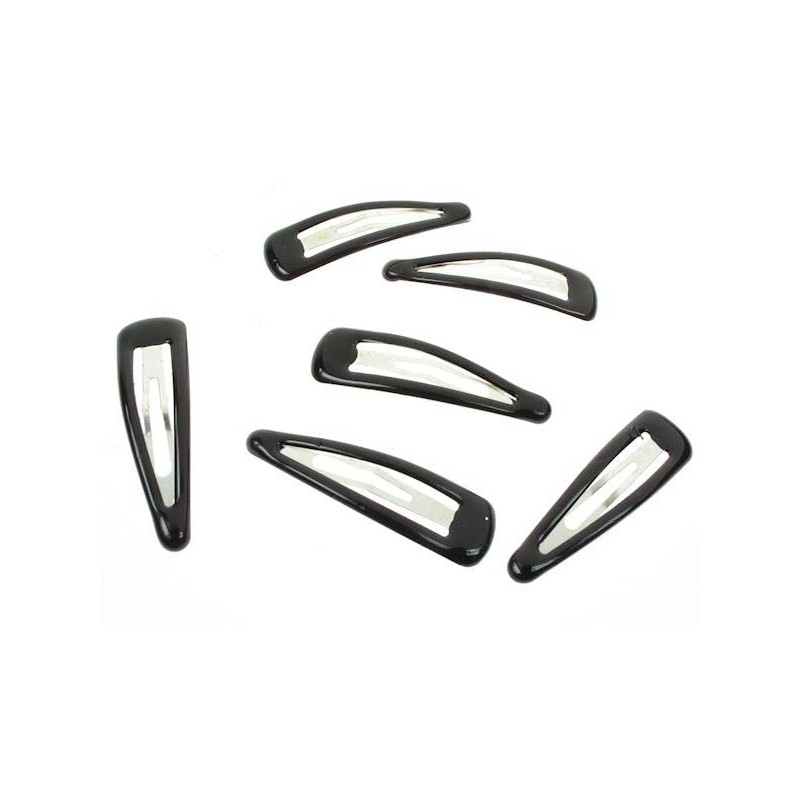 5cm Plain Black Bendies Sleepies Snap Clips Hair Clips Slides