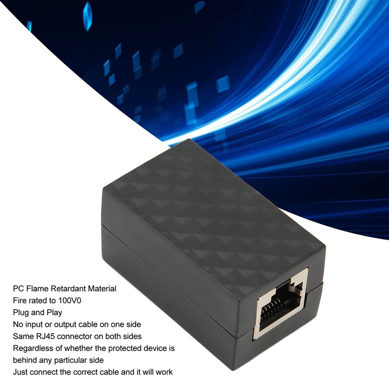 Ethernet Surge Protector, CAT5 CAT6 RJ45 Thunder Arrester LAN Network,