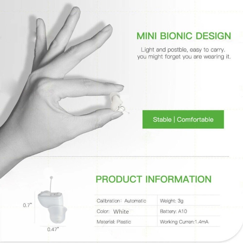 JINGHAO Hearing aids with A10 Battery,Invisi
