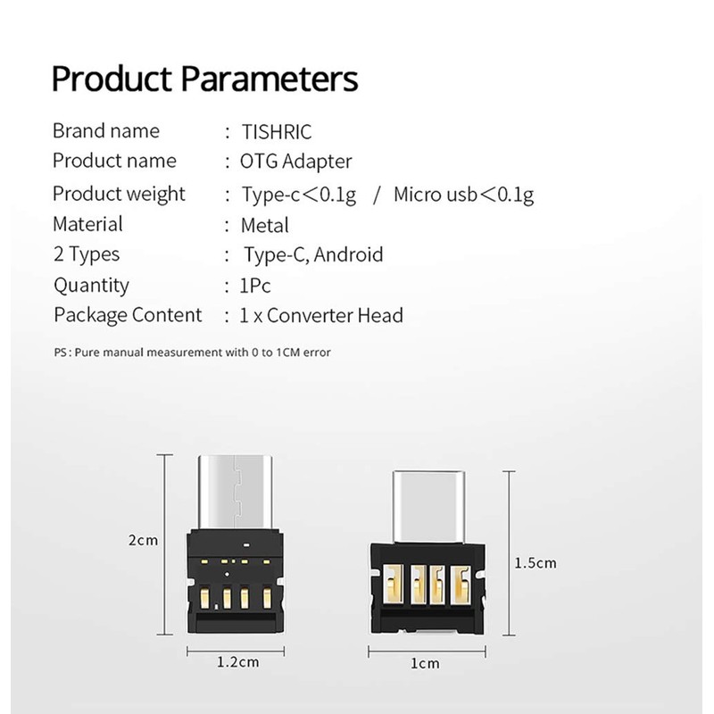 YFFSFDC USB OTG Ultra Mini Compact Adapter,6 Pack (USB Male
