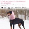 KOESON Dog Calming Hoodie, Soft No Shake Ear Wraps for