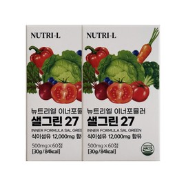 Nutriel Inner Formula Salgreen 27 500mg x 60 tablets (2) / JJ Mall / 뉴트리엘 이너포뮬러 샐그린 27 500mg x 60정 2개 / JJ몰