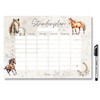 Horse timetable magnetic wipe clean for fridge and whiteboard, boho
