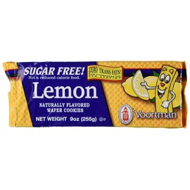 Voortman, Sugar Free, Lemon Wafers, 9oz Bag (Pack of 4)