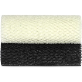 Esponja de baño larga de red africana JASSINS exfoliante corporal negro y beige