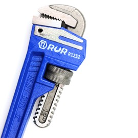 shunhuau Heavy Duty Pipe Wrench for garden Set Heat Treated Adjustable 12 Inches Soft Grip Plumbing Wrench (Blue)
