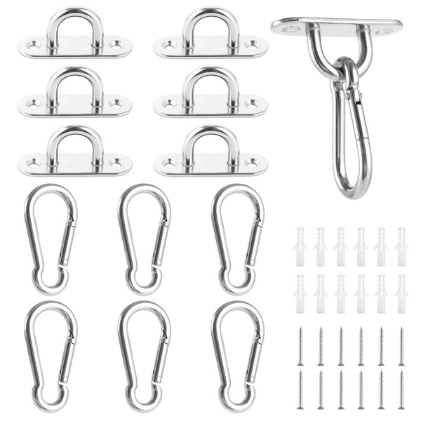 CYEER Pack of 12 Ceiling Hooks Heavy Duty Carabiner Stainless