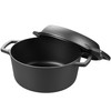 VORRINGARD Pre-seasoned Cast Iron Double Dutch Oven Pot with Skillet