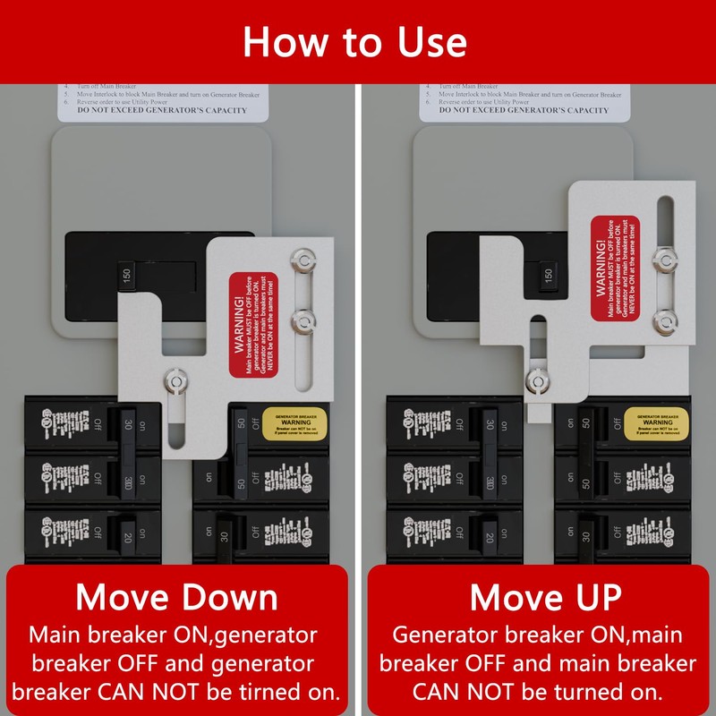Generator Interlock Kit Compatible with Eaton Cutler Hammer BR Series