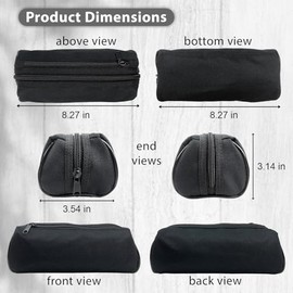 Estuche para lápices de papelería de moda, color negro, gran capacidad, para organización, bolsa estética con cremallera, estuche organizador para bol