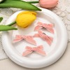 4Pcs Mini Pink Hair Bow Clips for Women Girls Small