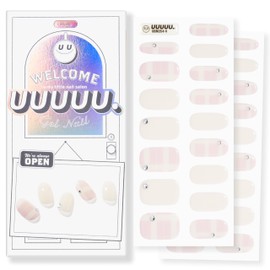 UUUUU. Semi Cured Gel Nail Strips (Spring Collection) - Real Gel, Long-Lasting & Easy to Apply & Remove, works any UV/LED Lamps - Spring 2025,Nail inspo,Nail Art Stickers (UGN054 Chiffon check)