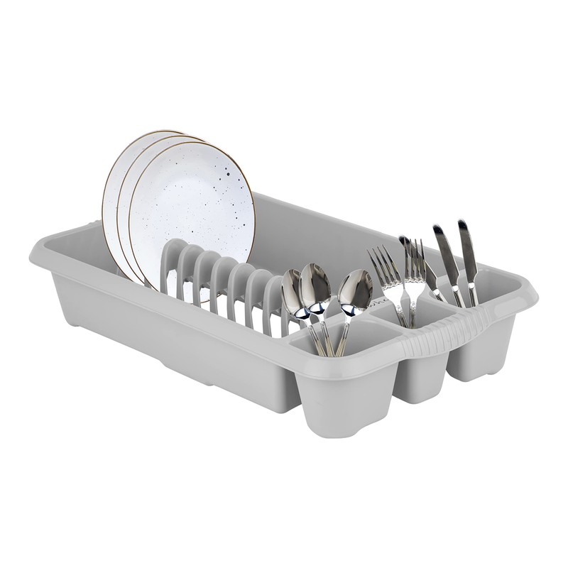 M1SS Set of 2 Soft Grey Plastic Medium Dish Drainer