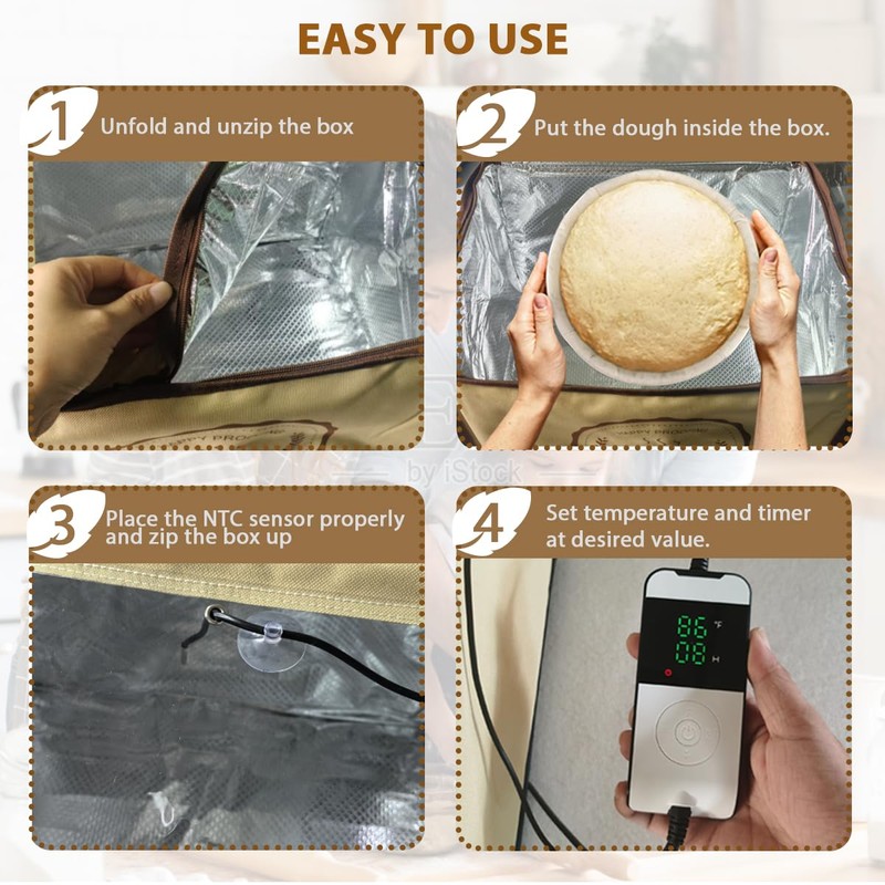 Versatile Dough Proofer Warming Box Adjustable Temperature Timer Control Bread