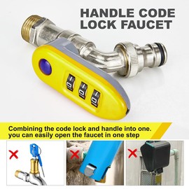 TMOK 1/4 Turn Outdoor Faucet with Password Lock-Brass Hose Bibb Garden Faucet with 1/2" x 1/2”, Teflon Tape & Washers Included,Frost Resistant and Leak Proof