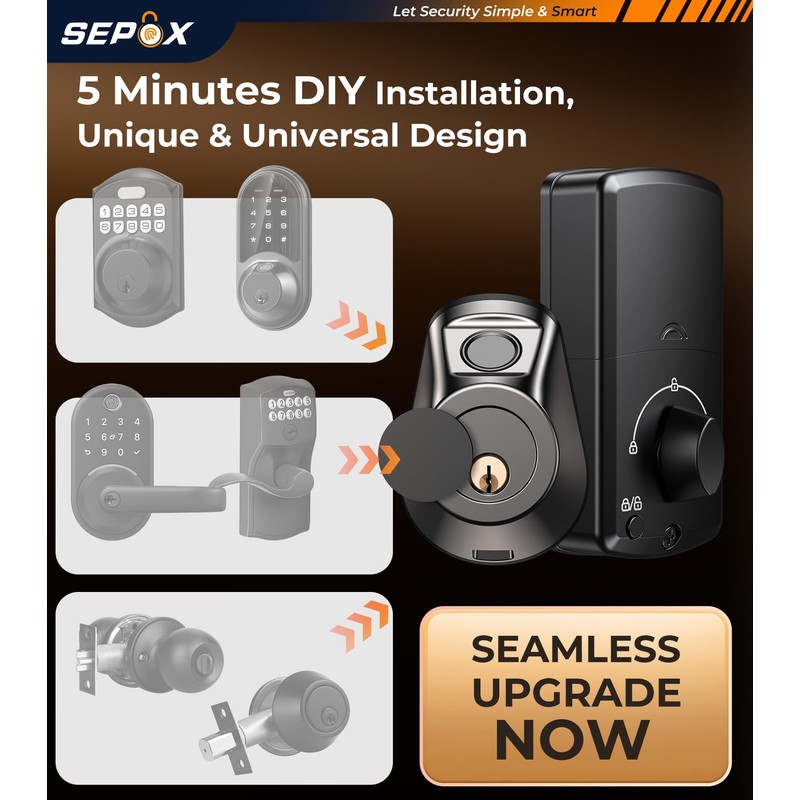 SEPOX® 2PC Set Smart Deadbolt Lock - 5-in-1 Keyless Entry