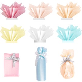 Larcenciel 60 Sheets Tissue Paper, 6 Metallic Colors Tissue Paper for Gift Bags and Wrapping, Glitter Wrapping Tissue Paper Bulk, Gift Wraps for Holiday, Birthday, Party Decor, Weddings, Baby Shower