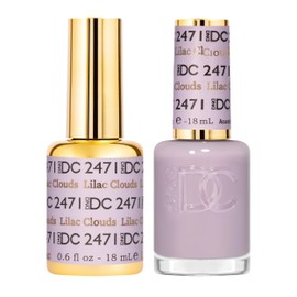 DND Gel DC Sheer Polish Set - 1 each of Gel Polish and Nail Polish, Lilac Clouds, 0.5 Fl Oz