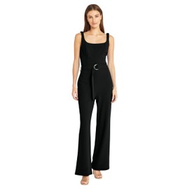 Donna Morgan Sleeveless Wide Leg Pant, Belt, and Pockets | Jumpsuits for Women Dressy, Black