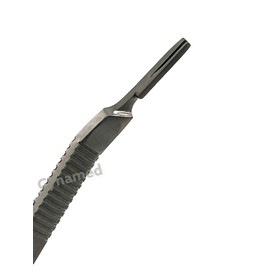 Scalpel Handle #3L - Long Handle with Slight Bent, Fits Blades #10, #11, #12, #12B, #15, #15C, #16 - German Stainless Steel