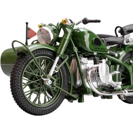 Generic Modelo de motocicleta a escala 1/10, realista, de metal fundido a presión, con sidecar, sonido y luz. Decoración para el hogar para niños y adolescent, Verde