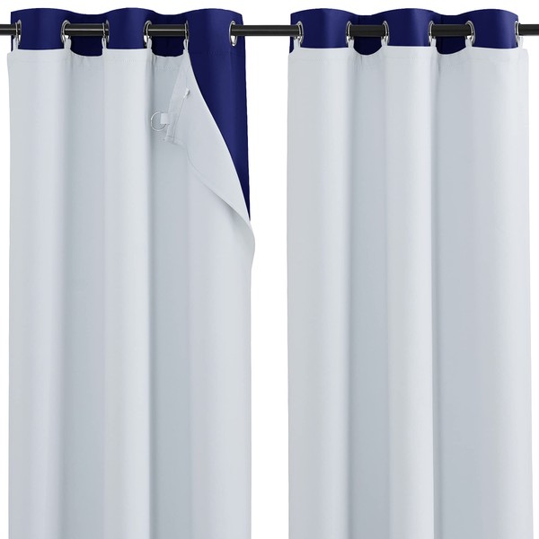 NICETOWN Blackout Curtain Liners for Room Darkening Curtains, White Blackout