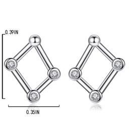 VIKI LYNN Ladies Girls 925 Sterling Silver CZ Zodiac Sign Earrings, Sterling Silver Cubic Zirconia, Cubic Zirconia