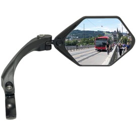 Hafny NEW Handlebar E-Bike Mirror, Large Surface Mirror, HD Automotive Grade Glass Bicycle Mirror, Safe Blast-Resistance Cycling Mirror, (HF-M904-FR01B) (Anti-glare Blue Glass Right)