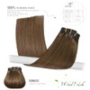 Extensiones de cabello con clip WindTouch, cabello humano real, castaño