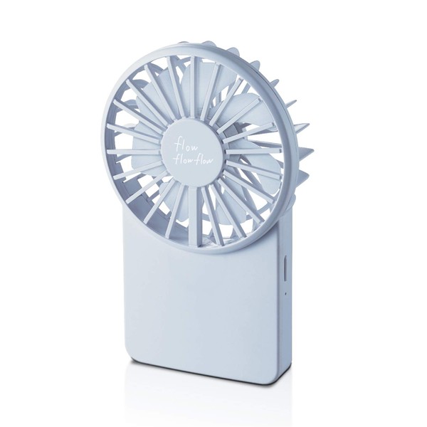 ELECOM FAN-U202BU USB Fan, Rechargeable, Thin Handy, Neck Strap Included,