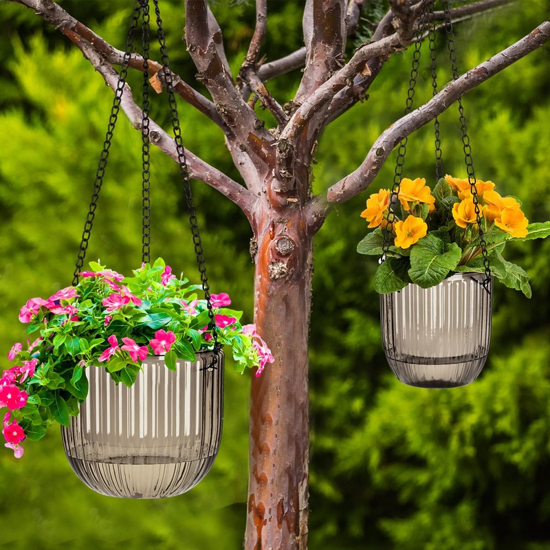 Maxcheck 4 Pcs Self Watering Hanging Planters Indoor 6.5'' 4.5''