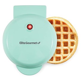 Elite Gourmet EWM013M Electric Nonstick Mini Waffle Maker Belgian Waffles, Compact Design, Hash Browns, Keto, Snacks, Sandwich, Eggs, Easy to Clean, Mint