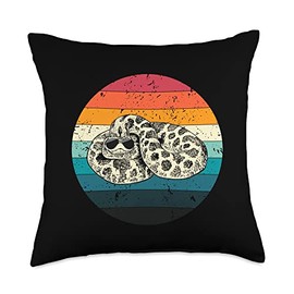 Funny Hognose Snake Designs Reptile Animal Lover Retro Vintage Hognose Snake with Sunglasses Herpetology Throw Pillow, 18x18, Multicolor