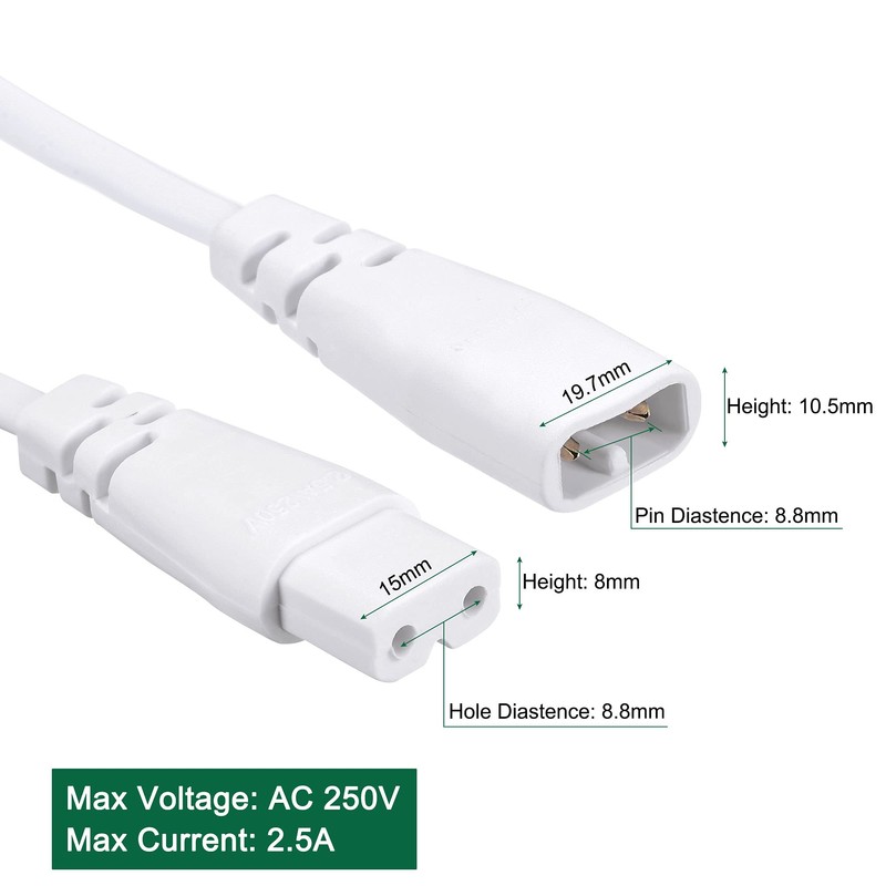 MECCANIXITY T5 LED Tube Extension Cable 2 Pin 30CM Male