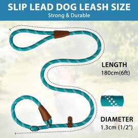 Aomig Adjustable Dog Leash for Puppies Small Medium Large Dogs Reflective Cat Lead Nylon for Training Outdoor Running Walking(Blue, 1.8M)