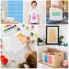 JSRQT 8 Piece Flower Stencils Set Flowers Mandala Lace Painting Templates Stencils Reusable Drawing Painting Stencils Wall Painting Stencils Stencil DIY Scrapbooks for Painting Wood Decoration 4.7 x