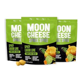 Moon Cheese Space Spice, Spicy Lunar Lime, Crunchy, Protein-Rich Cheese Snack, Keto Friendly, 100% Real Cheese, Low Carb, Gluten-Free, No Sugar, 2 Oz bags (Pack of 3)