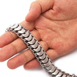 Seller Savings 8.0" Mens Silver Titanium Punk Fashion Biker Style Scorpion Bracelet + Fancy Box