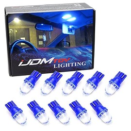 iJDMTOY (10) Ultra Blue Single-Emitter 1-LED 168 175 194 2825 W5W T10 LED Replacement Bulbs Compatible With Car Interior Lights, Map Lights, Dome Lights, Foot Area Lights, Trunk Area Lights, etc
