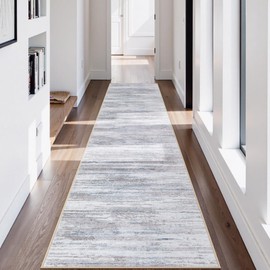 Lahome Modern Abstract Runner Rugs for Hallway 2x10, Washable Kitchen Runner Rugs Ultra-Thin Non Slip Runner Rug, Ombre Print Soft Carpet Runner for Entryway Foyer (Beige, 2'x10')