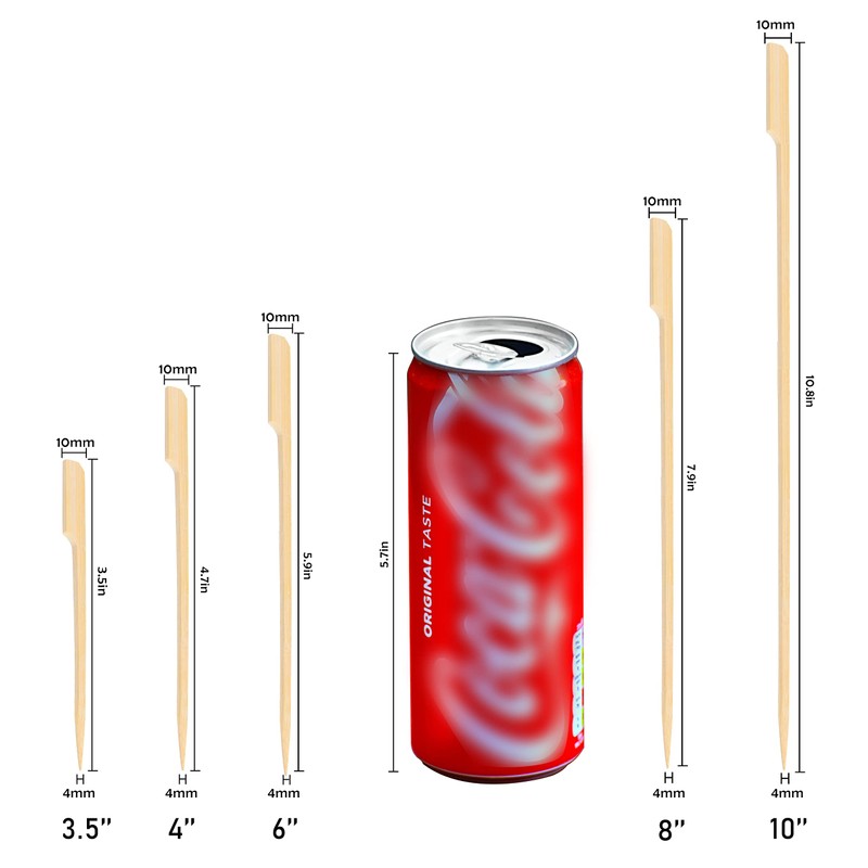 10 Inch Bamboo Skewers 100PCS Food Appetizer Toothpicks Wide Flat
