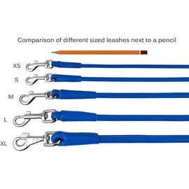 CollarDirect Rolled Leather Dog Leash 4ft, Soft Padded Training Leather Dog Lead 6ft, Puppy Leash Rolled Leather Small Medium Large Black Blue Red Orange Green Pink White (Red, Size S 6ft)