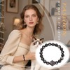Cupimatch Gemstone Crystal Bracelet Women: Elegant Obsidian/White Quartz Crystal/Amethyst Pearl