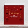 Second Ave Fiancee Red Heart Square Valentine's Day Greetings Card